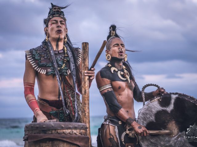 tulum maya performers beach culture